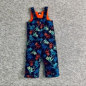 Dinosaur snowbib / snowpants - 4T